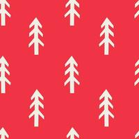 Christmas tree red seamless pattern vector