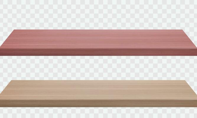 Vector wooden table perspective view wood top surface