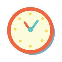 Vector clock icon illustration in flat style watch face vector illustration on isolated background