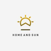 House and Sun Logo Design vector