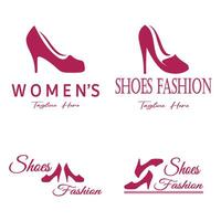 Logo for women's high heel shoes that is elegant and luxurious and feminine. Logo for business, women's shoe shop, fashion, shoe company, beauty. vector