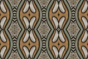 Ikat Damask Paisley Embroidery Background. Ikat Triangle Geometric Ethnic Oriental Pattern Traditional. Ikat Aztec Style Abstract Design for Print Texture,fabric,saree,sari,carpet. vector