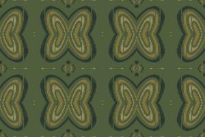 Ikat Floral Paisley Embroidery Background. Ikat Frame Geometric Ethnic Oriental Pattern Traditional. Ikat Aztec Style Abstract Design for Print Texture,fabric,saree,sari,carpet. vector