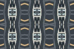 Ikat Damask Embroidery Background. Ikat Seamless Geometric Ethnic Oriental Pattern Traditional. Ikat Aztec Style Abstract Design for Print Texture,fabric,saree,sari,carpet. vector