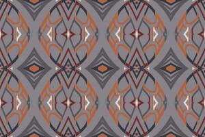 Ikat Floral Paisley Embroidery Background. Ikat Frame Geometric Ethnic Oriental Pattern Traditional. Ikat Aztec Style Abstract Design for Print Texture,fabric,saree,sari,carpet. vector