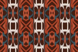 Ikat Seamless Pattern Embroidery Background. Ikat Stripe Geometric Ethnic Oriental Pattern Traditional. Ikat Aztec Style Abstract Design for Print Texture,fabric,saree,sari,carpet. vector