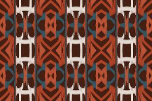 Ikat Seamless Pattern Embroidery Background. Ikat Stripe Geometric Ethnic Oriental Pattern Traditional. Ikat Aztec Style Abstract Design for Print Texture,fabric,saree,sari,carpet. vector