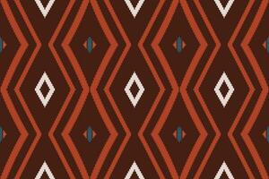 Ikat Seamless Pattern Embroidery Background. Ikat Seamless Pattern Geometric Ethnic Oriental Pattern Traditional. Ikat Aztec Style Abstract Design for Print Texture,fabric,saree,sari,carpet. vector