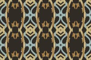 Motif Ikat Seamless Pattern Embroidery Background. Ikat Diamond Geometric Ethnic Oriental Pattern Traditional. Ikat Aztec Style Abstract Design for Print Texture,fabric,saree,sari,carpet. vector