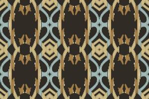 Motif Ikat Seamless Pattern Embroidery Background. Ikat Diamond Geometric Ethnic Oriental Pattern Traditional. Ikat Aztec Style Abstract Design for Print Texture,fabric,saree,sari,carpet. vector