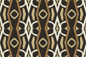 Motif Ikat Seamless Pattern Embroidery Background. Ikat Fabric Geometric Ethnic Oriental Pattern traditional.aztec Style Abstract Vector design for Texture,fabric,clothing,wrapping,sarong.