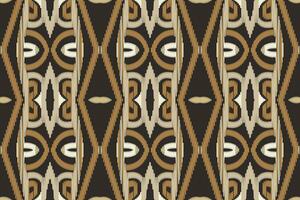 Motif Ikat Seamless Pattern Embroidery Background. Ikat Flower Geometric Ethnic Oriental Pattern Traditional. Ikat Aztec Style Abstract Design for Print Texture,fabric,saree,sari,carpet. vector