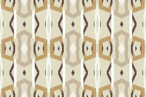 Motif Ikat Seamless Pattern Embroidery Background. Ikat Print Geometric Ethnic Oriental Pattern Traditional. Ikat Aztec Style Abstract Design for Print Texture,fabric,saree,sari,carpet. vector