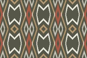 Motif Ikat Seamless Pattern Embroidery Background. Ikat Seamless Geometric Ethnic Oriental Pattern traditional.aztec Style Abstract Vector design for Texture,fabric,clothing,wrapping,sarong.