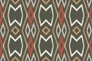 Motif Ikat Seamless Pattern Embroidery Background. Ikat Seamless Geometric Ethnic Oriental Pattern traditional.aztec Style Abstract Vector design for Texture,fabric,clothing,wrapping,sarong.