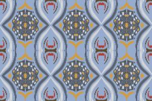 Ikat Damask Paisley Embroidery Background. Ikat Prints Geometric Ethnic Oriental Pattern Traditional. Ikat Aztec Style Abstract Design for Print Texture,fabric,saree,sari,carpet. vector