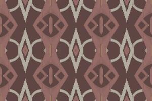 Motif Ikat Seamless Pattern Embroidery Background. Ikat Fabric Geometric Ethnic Oriental Pattern traditional.aztec Style Abstract Vector design for Texture,fabric,clothing,wrapping,sarong.