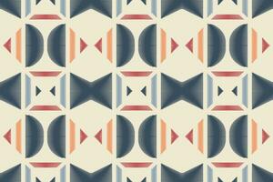 Ikat Damask Paisley Embroidery Background. Ikat Seamless Pattern Geometric Ethnic Oriental Pattern traditional.aztec Style Abstract Vector design for Texture,fabric,clothing,wrapping,sarong.