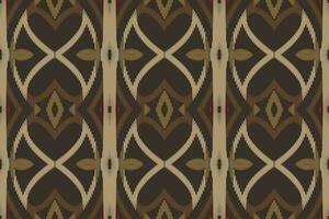 Motif Ikat Seamless Pattern Embroidery Background. Ikat Triangle Geometric Ethnic Oriental Pattern Traditional. Ikat Aztec Style Abstract Design for Print Texture,fabric,saree,sari,carpet. vector