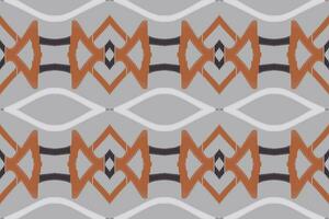 Ikat Seamless Pattern Embroidery Background. Ikat Frame Geometric Ethnic Oriental Pattern Traditional. Ikat Aztec Style Abstract Design for Print Texture,fabric,saree,sari,carpet. vector