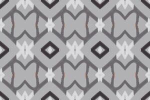 Ikat Seamless Pattern Embroidery Background. Ikat Frame Geometric Ethnic Oriental Pattern traditional.aztec Style Abstract Vector illustration.design for Texture,fabric,clothing,wrapping,sarong.