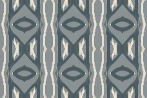 Ikat Seamless Pattern Embroidery Background. Ikat Floral Geometric Ethnic Oriental Pattern traditional.aztec Style Abstract Vector illustration.design for Texture,fabric,clothing,wrapping,sarong.