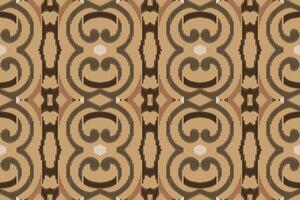 Ikat Seamless Pattern Embroidery Background. Ikat Stripes Geometric Ethnic Oriental Pattern Traditional. Ikat Aztec Style Abstract Design for Print Texture,fabric,saree,sari,carpet. vector