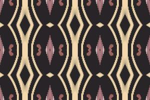 Ikat Seamless Pattern Embroidery Background. Ikat Seamless Geometric Ethnic Oriental Pattern traditional.aztec Style Abstract Vector design for Texture,fabric,clothing,wrapping,sarong.