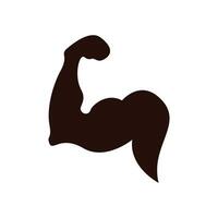 Arm muscle silhouette logo biceps icon vector