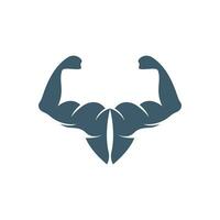 Arm muscle silhouette logo biceps icon vector