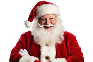 a happy santa claus isolated white background, AI Generated photo