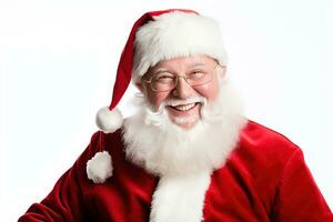 a happy santa claus isolated white background, AI Generated photo