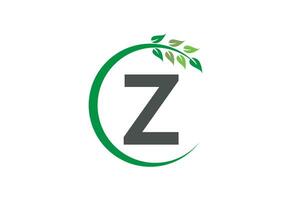 Letter Z leaf growth logo icon design symbol vector