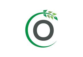 Letter O leaf growth logo icon design symbol vector