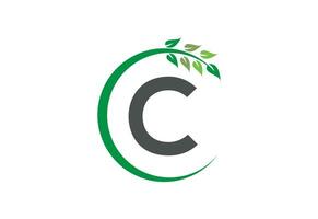 Letter C leaf growth logo icon design symbol vector