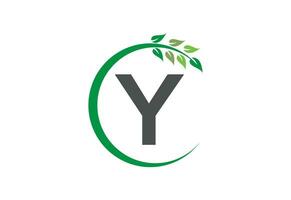 Letter Y leaf growth logo icon design symbol vector