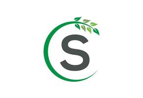 Letter S leaf growth logo icon design symbol vector