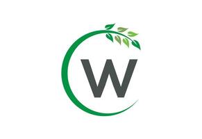 Letter W leaf growth logo icon design symbol vector