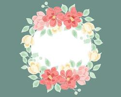 Hand Drawn Magnolia Flower Wreath vector