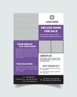 Real estate modern flyer design template, property sale leaflet vector file A4 size