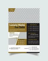 Real estate modern property flyer design template luxury home sale leaflet vector file A4 size