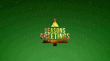 Merry Christmas Animation Text, sparkling lights xmas tree Merry Christmas and Happy New Year greeting message in english. Elegant animated holiday season for background video footage. Video 4K