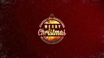 Merry Christmas Animation Text, sparkling lights xmas tree Merry Christmas and Happy New Year greeting message in english. Elegant animated holiday season for background video footage. Video 4K