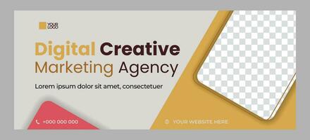 Digital Banner Creative Marketing Agency. Web Banner Business Template Premium vector