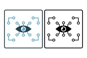 augmented reality icon. icon related to device, artificial intelligence. solid icon style. simple vector design editable