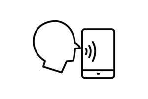 speech recognition icon. icon related to device, artificial intelligence. line icon style. simple vector design editable