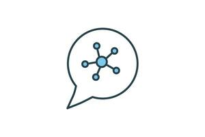 chat bubbles icon. icon related to device, artificial intelligence. flat line icon style. simple vector design editable