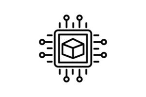 computer vision icon. icon related to device, artificial intelligence. line icon style. simple vector design editable