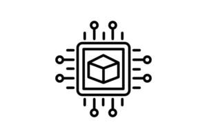 computer vision icon. icon related to device, artificial intelligence. line icon style. simple vector design editable