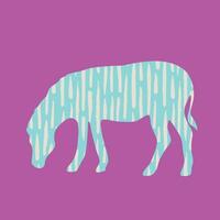 Silhouette of a zebra on a pink background. Vector isolated abstract illustration.